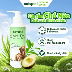 Sữa tắm chó mèo chiết xuất thiên nhiên, ngăn ngừa rụng lông, giảm khô dị ứng và ngứa da NATUPET